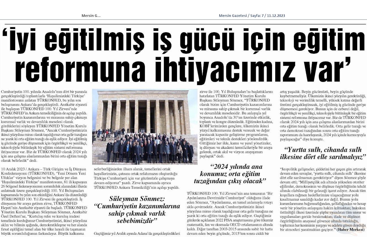 TÜRKONFED 100 Yil Başkanlar Zirvesi 10 Aralik 2023 Ankara - 17