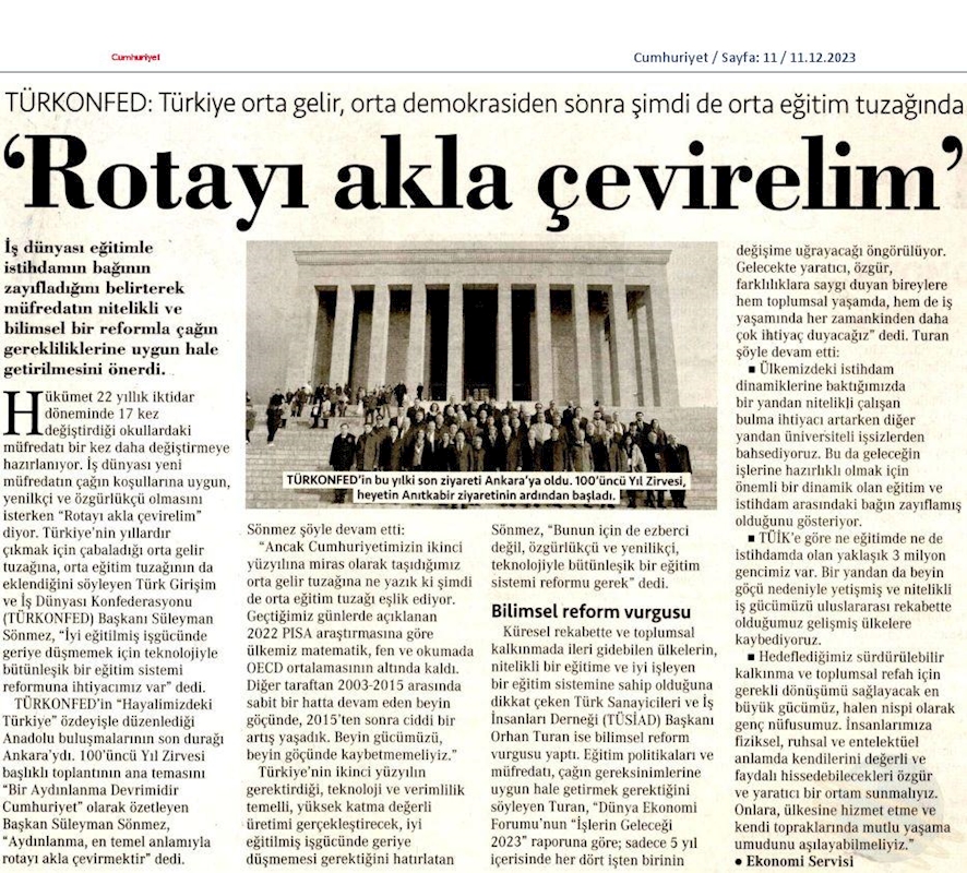 TÜRKONFED 100 Yil Başkanlar Zirvesi 10 Aralik 2023 Ankara - 22