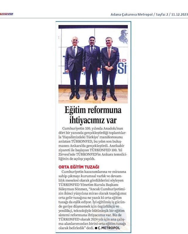 TÜRKONFED 100 Yil Başkanlar Zirvesi 10 Aralik 2023 Ankara - 30