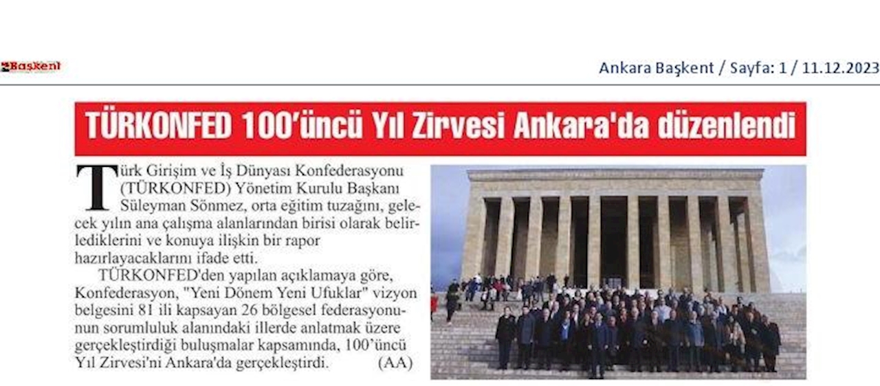 TÜRKONFED 100 Yil Başkanlar Zirvesi 10 Aralik 2023 Ankara - 33