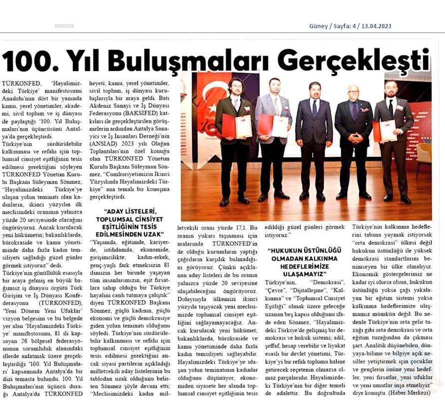 TÜRKONFED 100 Yil Buluşmalari 12 Nisan 2023 Antalya - 8