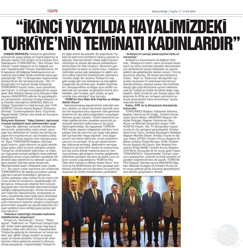 TÜRKONFED 100 Yil Buluşmalari 12 Nisan 2023 Antalya - 15