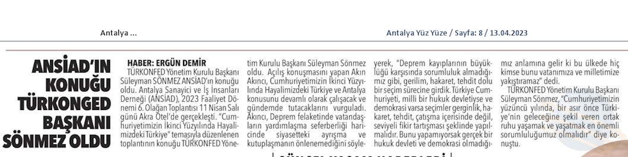 TÜRKONFED 100 Yil Buluşmalari 12 Nisan 2023 Antalya - 17