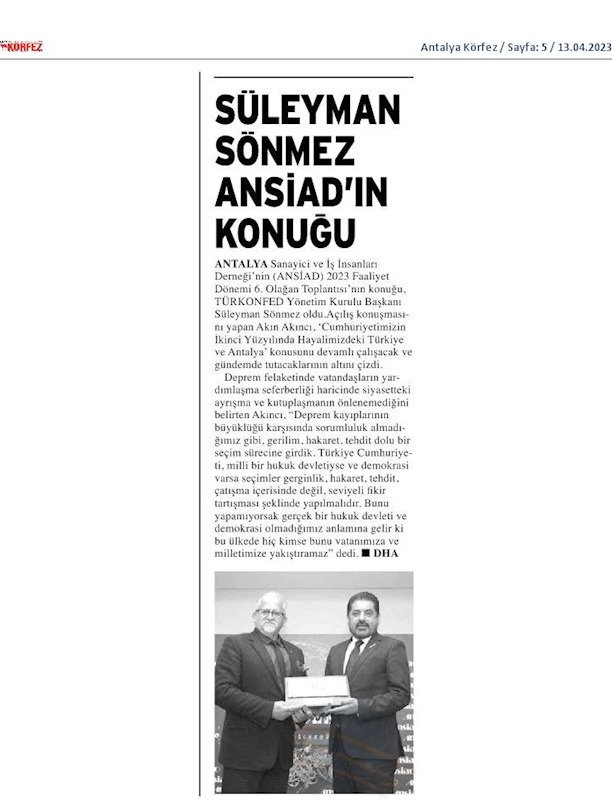TÜRKONFED 100 Yil Buluşmalari 12 Nisan 2023 Antalya - 26
