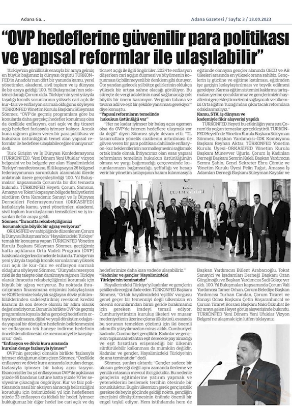 TÜRKONFED 100 Yil Buluşmalari 13 Eylul 2023 Corum - 5