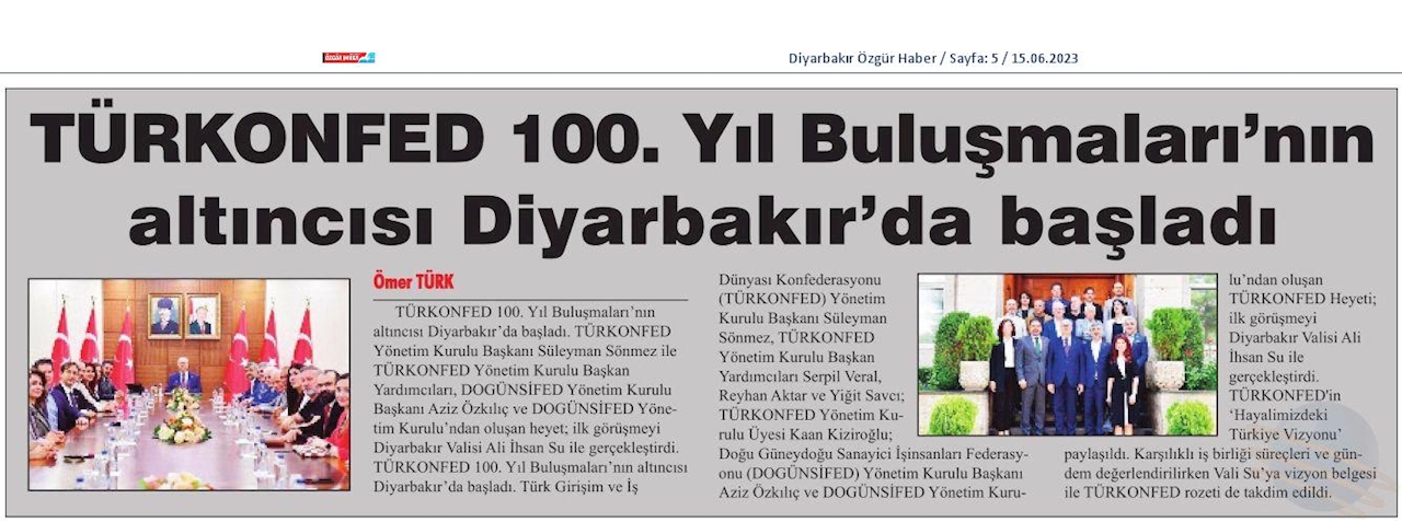 TÜRKONFED 100 Yil Buluşmalari 14 Haziran 2023 Diyarbakir - 14