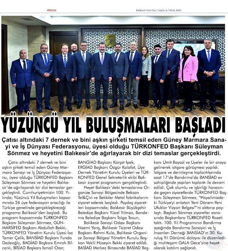 TÜRKONFED 100 Yil Buluşmalari 24 Ocak 2023 Balikesir - 20