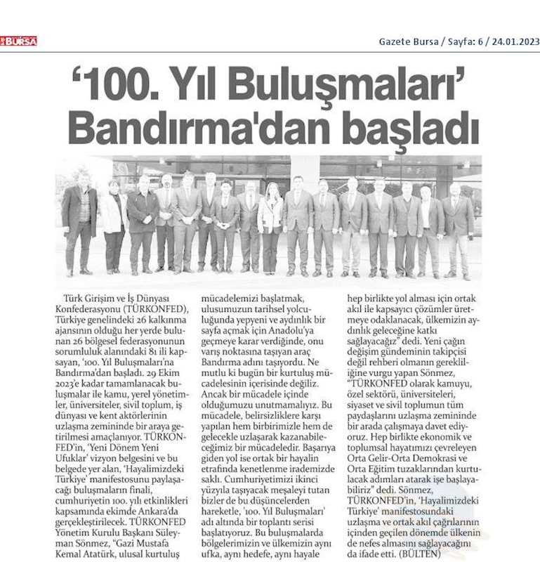 TÜRKONFED 100 Yil Buluşmalari 24 Ocak 2023 Balikesir - 26