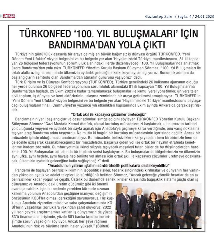 TÜRKONFED 100 Yil Buluşmalari 24 Ocak 2023 Balikesir - 27