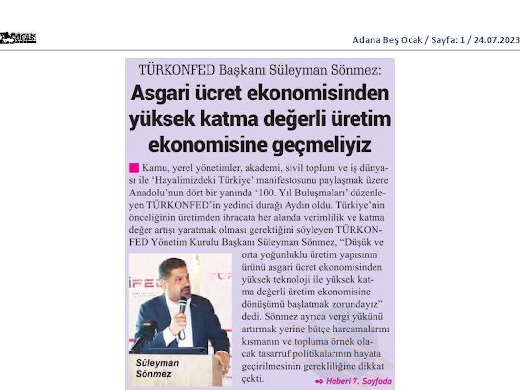TÜRKONFED 100 Yil Buluşmalari 24 Temmuz 2023 Aydin - 8