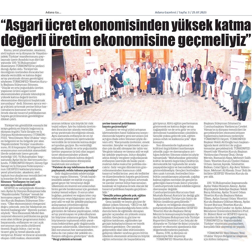 TÜRKONFED 100 Yil Buluşmalari 24 Temmuz 2023 Aydin - 10