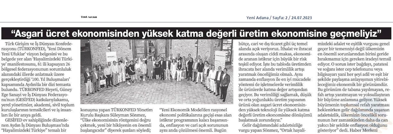 TÜRKONFED 100 Yil Buluşmalari 24 Temmuz 2023 Aydin - 11