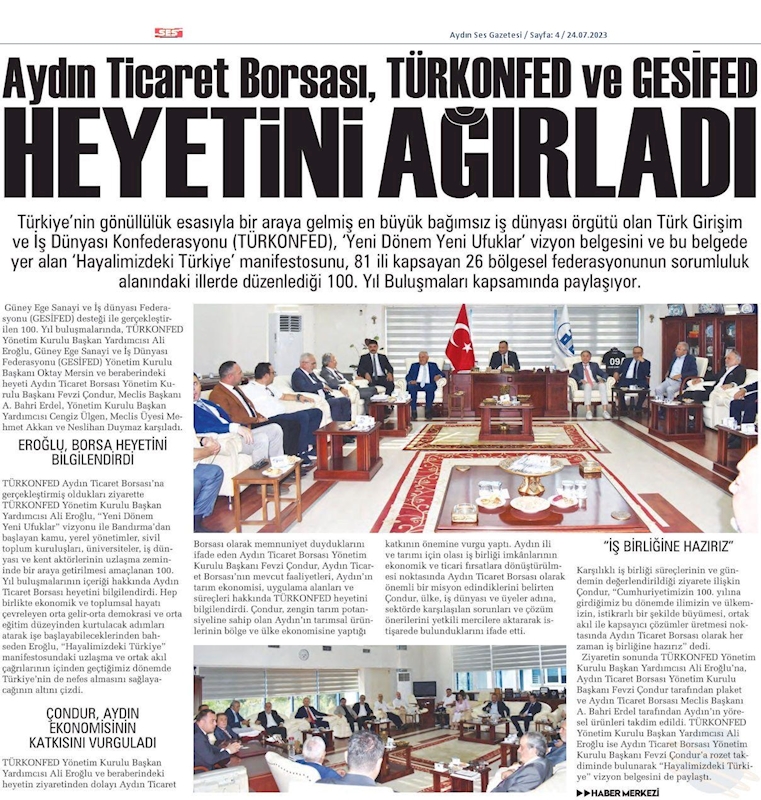 TÜRKONFED 100 Yil Buluşmalari 24 Temmuz 2023 Aydin - 12