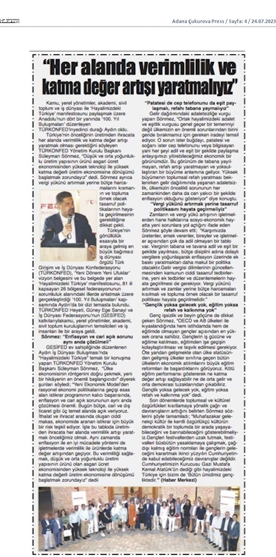 TÜRKONFED 100 Yil Buluşmalari 24 Temmuz 2023 Aydin - 19