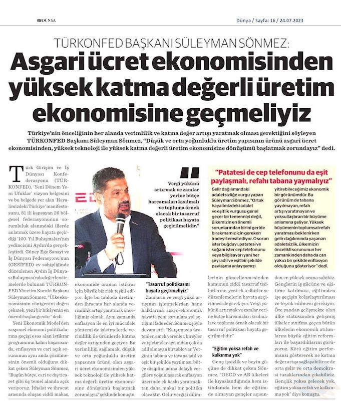 TÜRKONFED 100 Yil Buluşmalari 24 Temmuz 2023 Aydin - 27