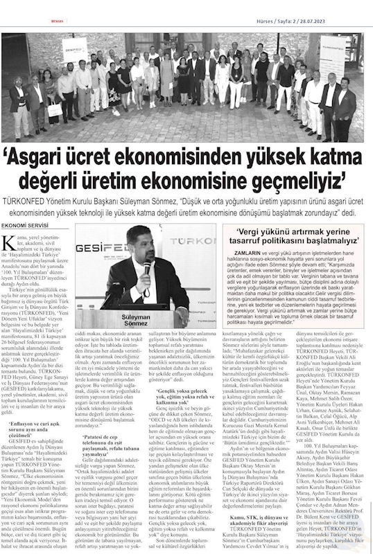 TÜRKONFED 100 Yil Buluşmalari 24 Temmuz 2023 Aydin - 28