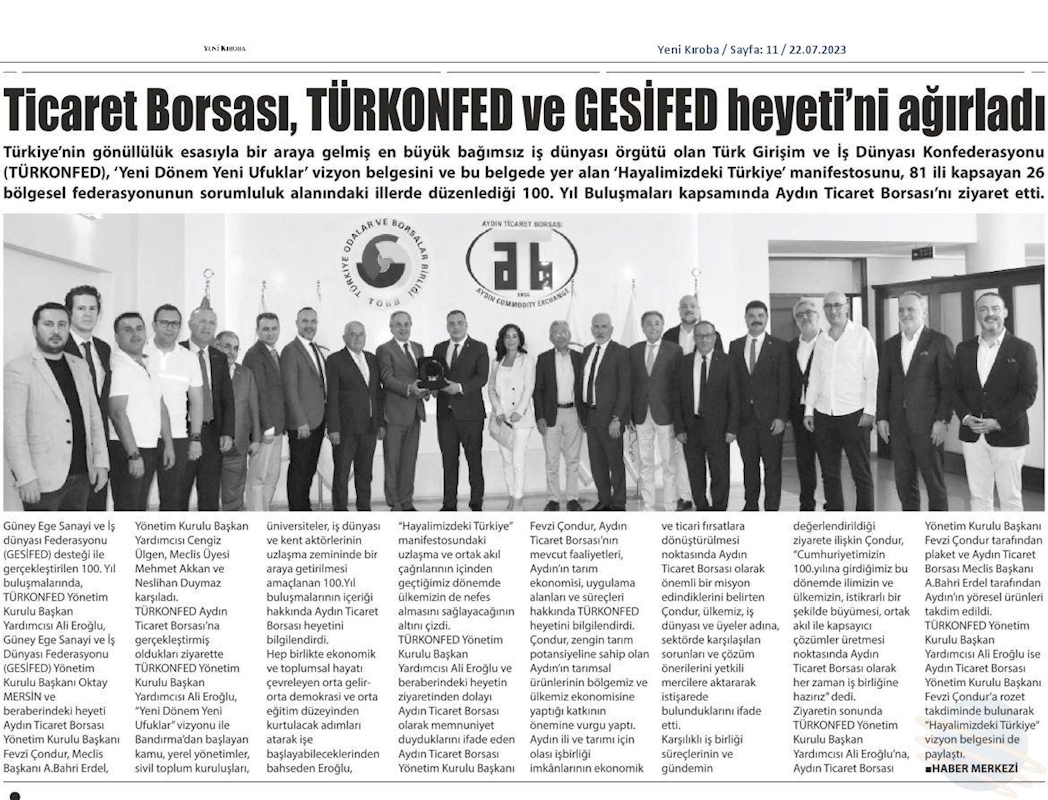 TÜRKONFED 100 Yil Buluşmalari 24 Temmuz 2023 Aydin - 29