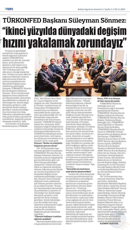 TÜRKONFED 100 Yil Buluşmalari 8 Kasim 2023 Gaziantep - 2