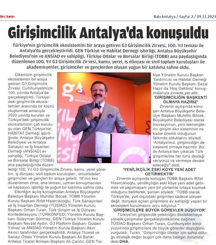 TÜRKONFED 100 Yil Buluşmalari 8 Kasim 2023 Gaziantep - 6