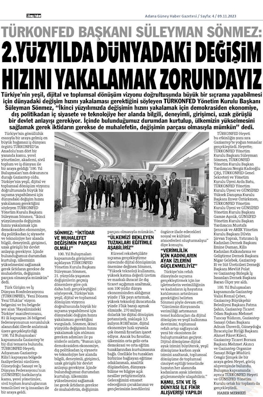 TÜRKONFED 100 Yil Buluşmalari 8 Kasim 2023 Gaziantep - 15