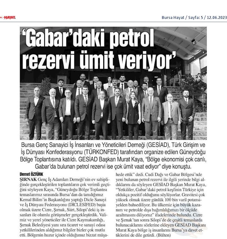 TÜRKONFED 100 Yil Buluşmalari 9 Haziran 2023 Sirnak - 12
