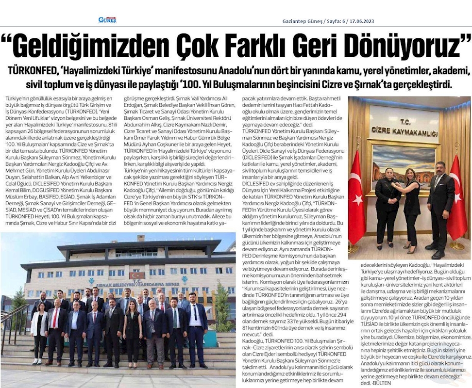 TÜRKONFED 100 Yil Buluşmalari 9 Haziran 2023 Sirnak - 17