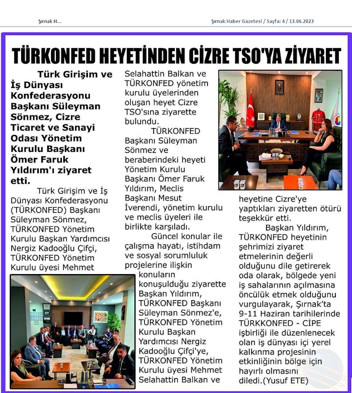 TÜRKONFED 100 Yil Buluşmalari 9 Haziran 2023 Sirnak - 19