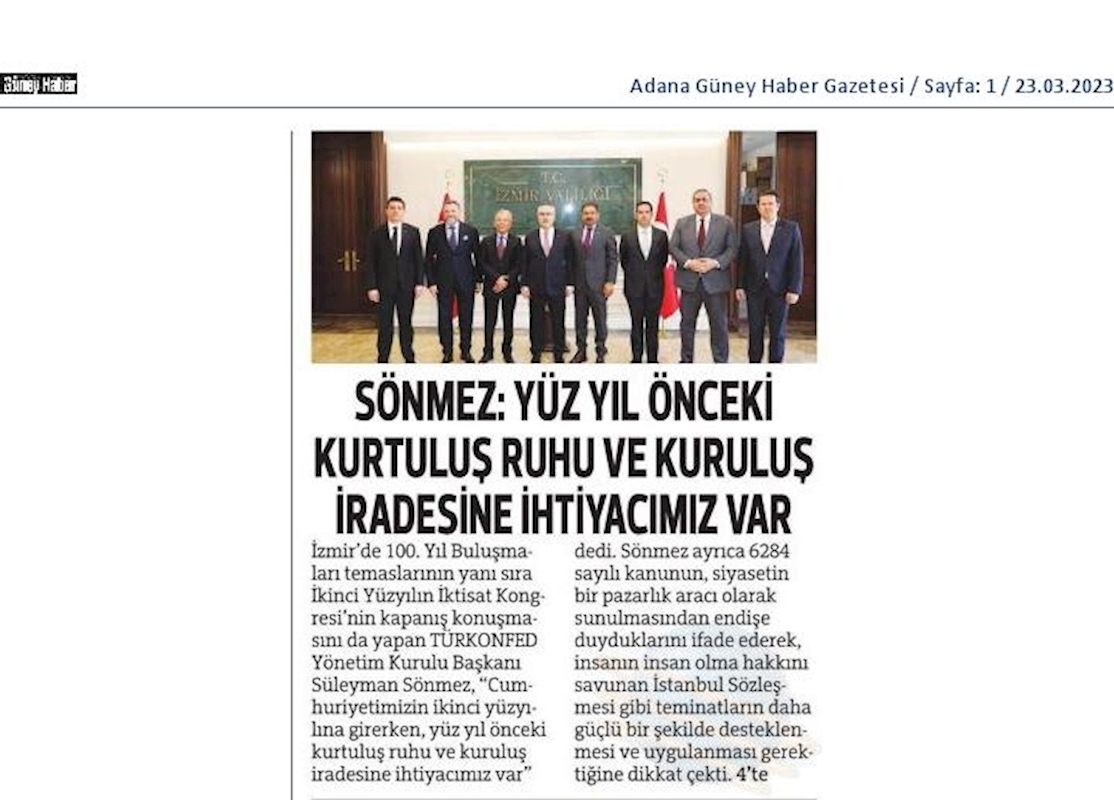TÜRKONFED 100 Yil Buluşmalari Izmir 24 Ocak 2023 - 1