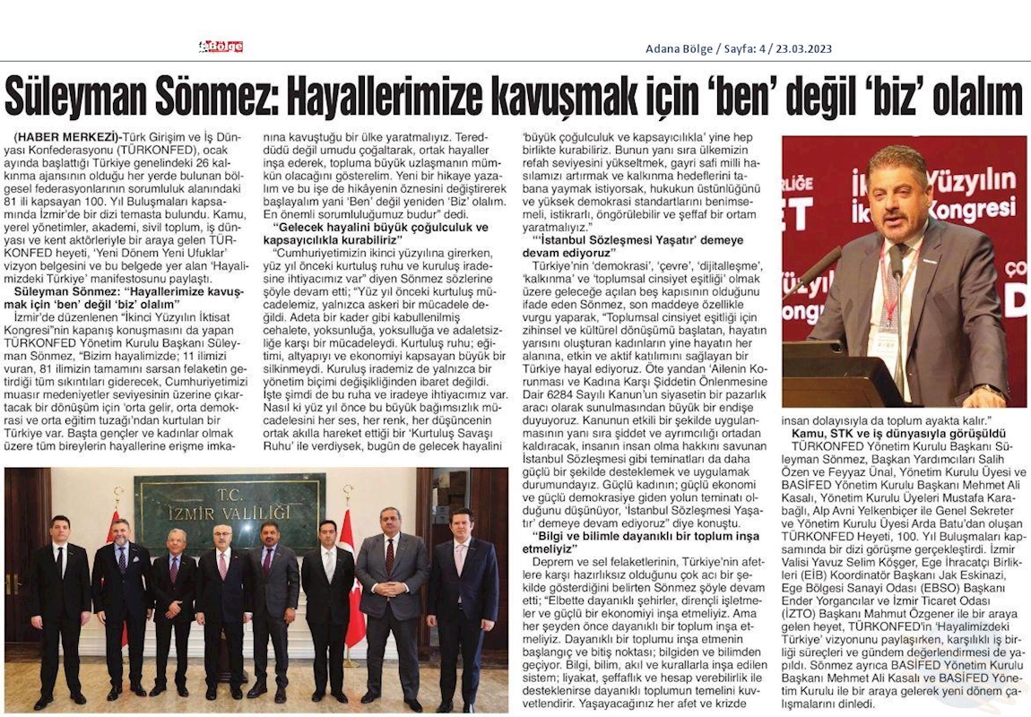 TÜRKONFED 100 Yil Buluşmalari Izmir 24 Ocak 2023 - 2