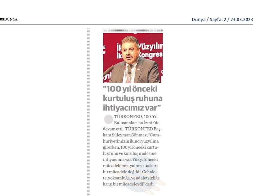 TÜRKONFED 100 Yil Buluşmalari Izmir 24 Ocak 2023 - 4
