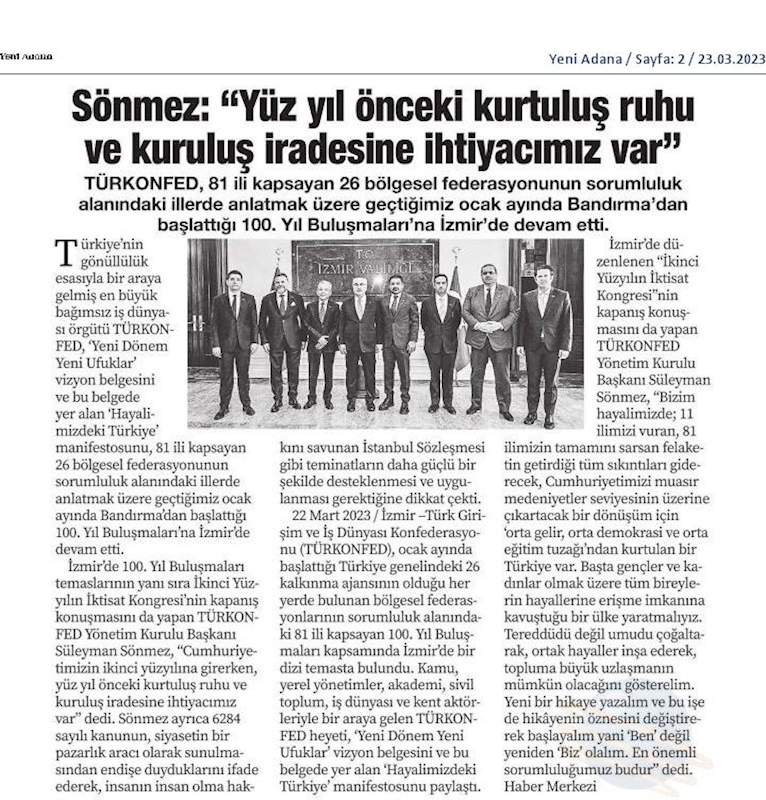 TÜRKONFED 100 Yil Buluşmalari Izmir 24 Ocak 2023 - 7
