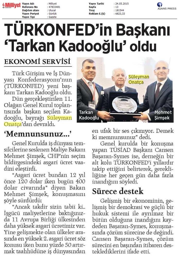 TÜRKONFED 11 Olagan Genel Kurulu Yazili Basin Yansimalari - 14