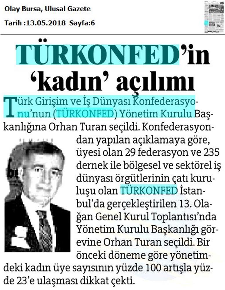 TÜRKONFED 13 Olagan Genel Kurulu Basin Yansimalari 12 Mayis 2018 Istanbul - 7