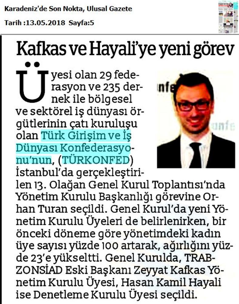 TÜRKONFED 13 Olagan Genel Kurulu Basin Yansimalari 12 Mayis 2018 Istanbul - 12