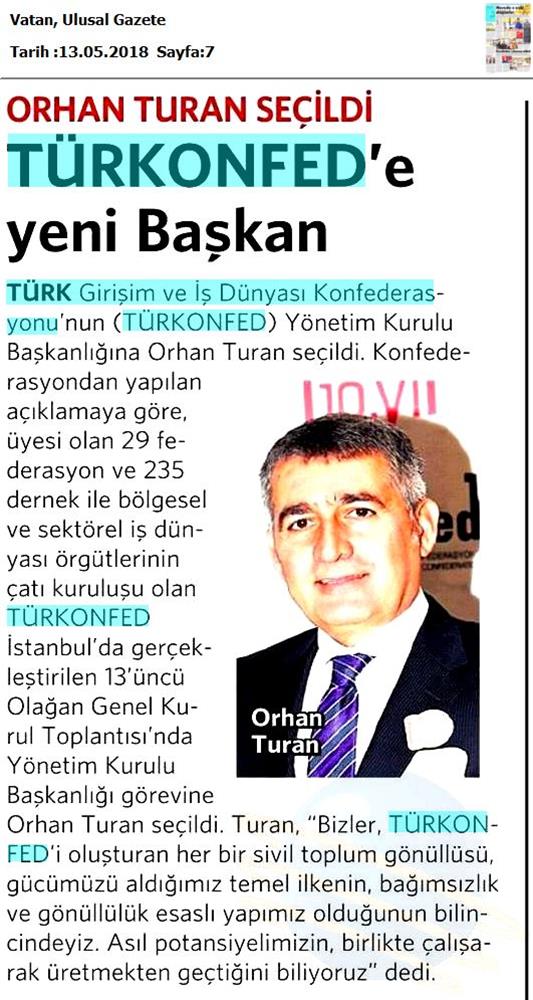TÜRKONFED 13 Olagan Genel Kurulu Basin Yansimalari 12 Mayis 2018 Istanbul - 14