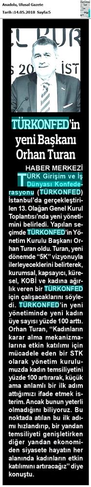 TÜRKONFED 13 Olagan Genel Kurulu Basin Yansimalari 12 Mayis 2018 Istanbul - 23