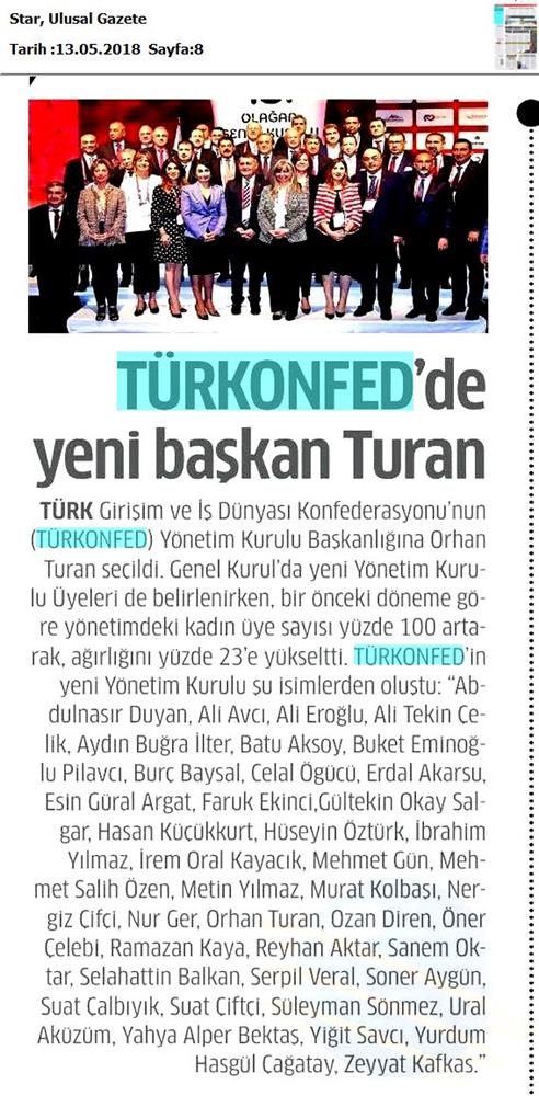 TÜRKONFED 13 Olagan Genel Kurulu Basin Yansimalari 12 Mayis 2018 Istanbul - 29