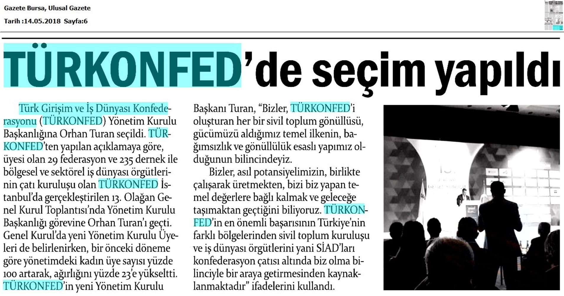 TÜRKONFED 13 Olagan Genel Kurulu Basin Yansimalari 12 Mayis 2018 Istanbul - 30