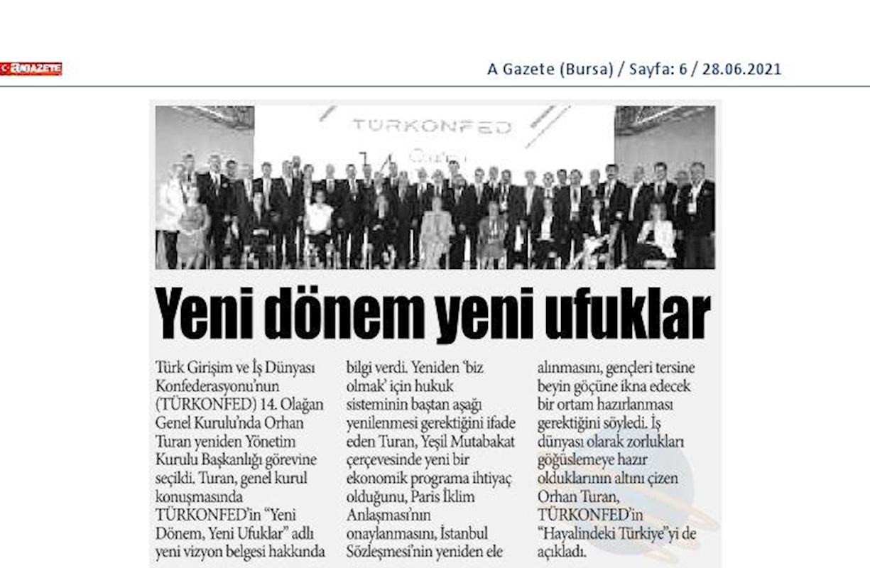 TÜRKONFED 14 Olagan Genel Kurulu Basin Yansimalari 25 Haziran Cuma Istanbul - 4