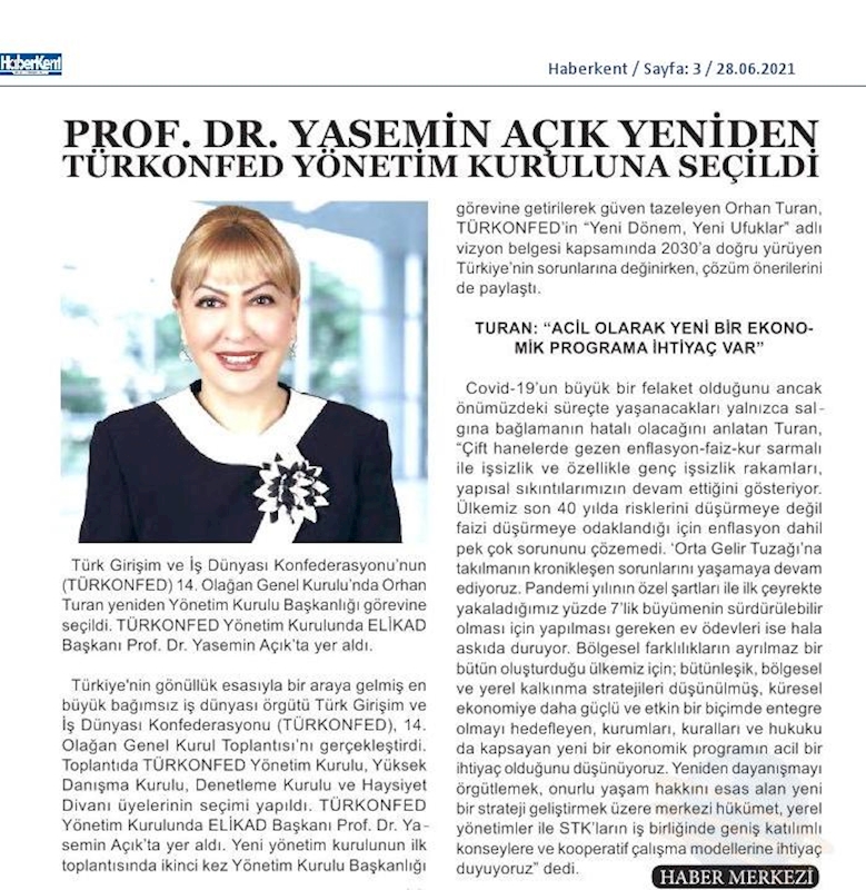 TÜRKONFED 14 Olagan Genel Kurulu Basin Yansimalari 25 Haziran Cuma Istanbul - 13