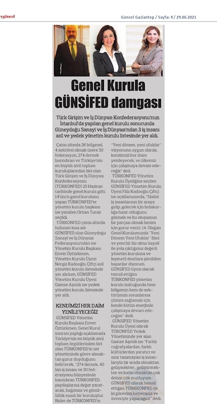 TÜRKONFED 14 Olagan Genel Kurulu Basin Yansimalari 25 Haziran Cuma Istanbul - 23