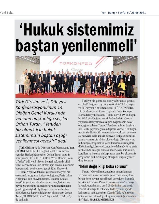 TÜRKONFED 14 Olagan Genel Kurulu Basin Yansimalari 25 Haziran Cuma Istanbul - 27