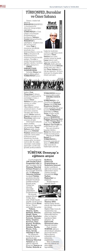 TÜRKONFED 14 Olagan Genel Kurulu Basin Yansimalari 25 Haziran Cuma Istanbul - 38