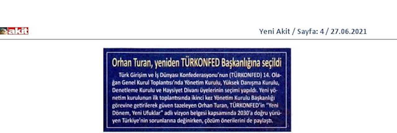 TÜRKONFED 14 Olagan Genel Kurulu Basin Yansimalari 25 Haziran Cuma Istanbul - 41