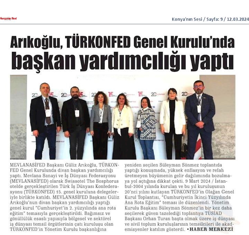 TÜRKONFED 15 Olagan Genel Kurul Toplantısı 9 Mart 2024 Istanbul - 12