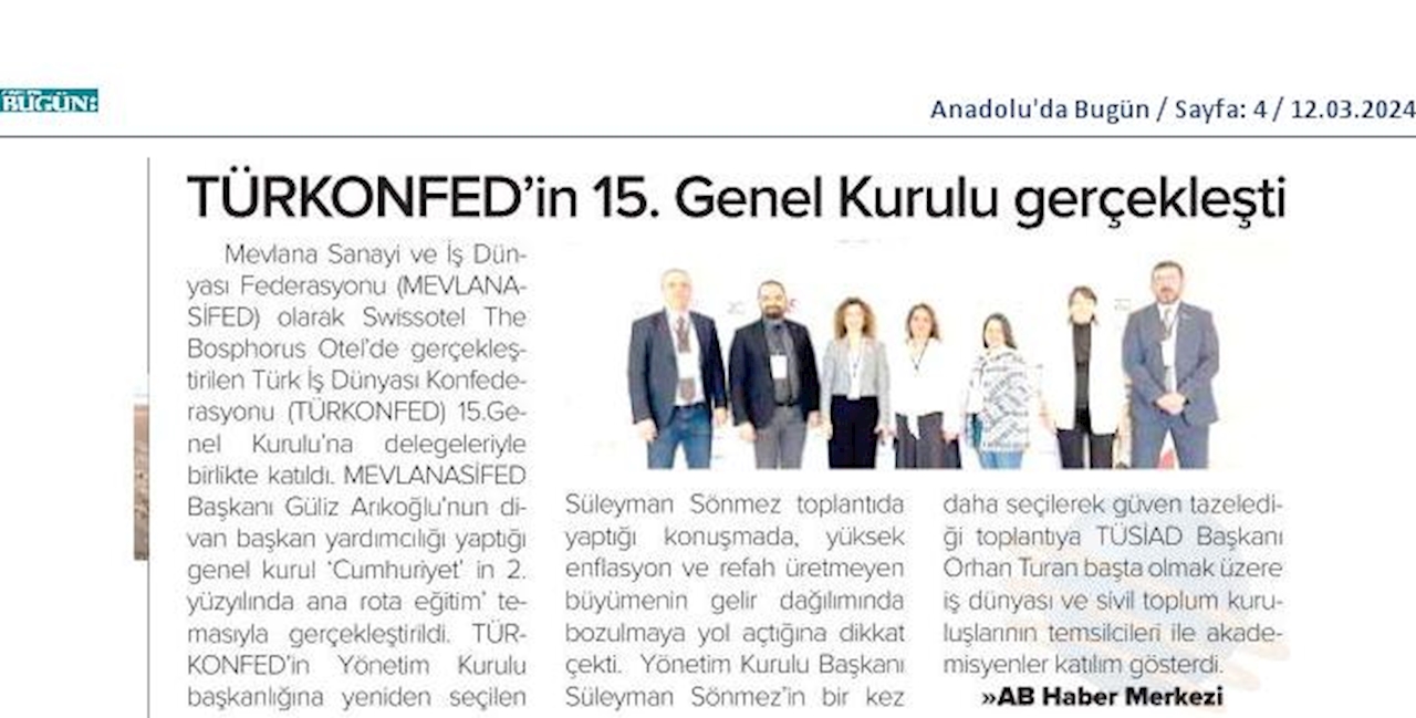 TÜRKONFED 15 Olagan Genel Kurul Toplantısı 9 Mart 2024 Istanbul - 14