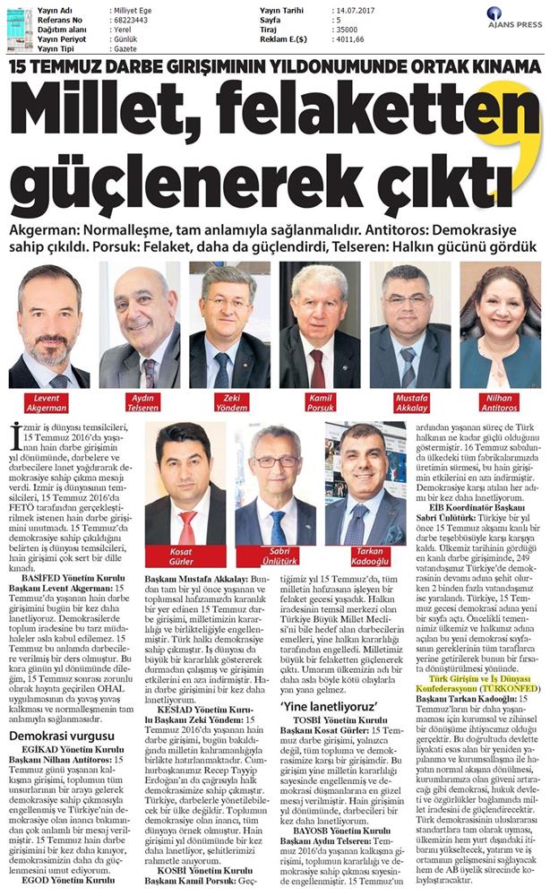 TÜRKONFED 15 Temmuz Demokrasi Ve Milli Birlik Gunu Basin Aciklamasi Medya Yansimalari 13 14 Temmuz 2017 - 23