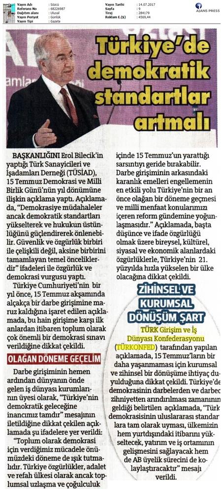 TÜRKONFED 15 Temmuz Demokrasi Ve Milli Birlik Gunu Basin Aciklamasi Medya Yansimalari 13 14 Temmuz 2017 - 25