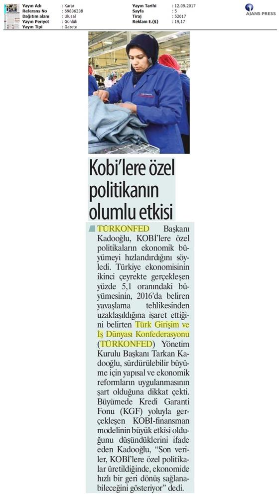 TÜRKONFED 2 Ceyrek Ekonomik Buyume Basin Bulteni Medya Yansimalari12 Eylul 2017 Istanbul - 17