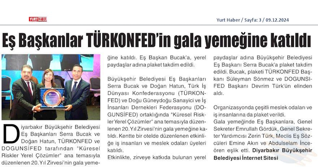 TÜRKONFED 20 Yil Zirvesi 7 Aralik 2024 Diyarbakir - 1